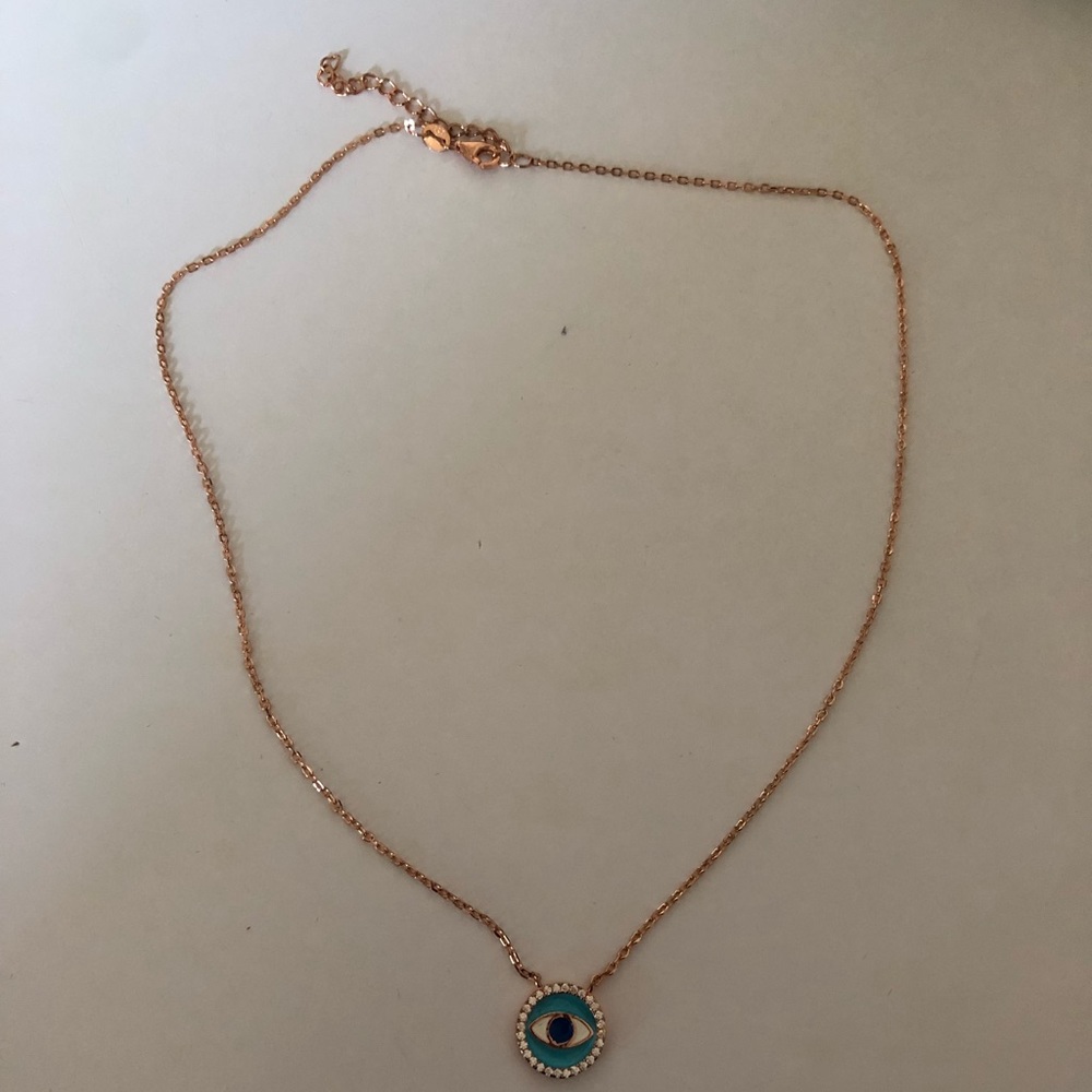 Evil eye necklace real silver